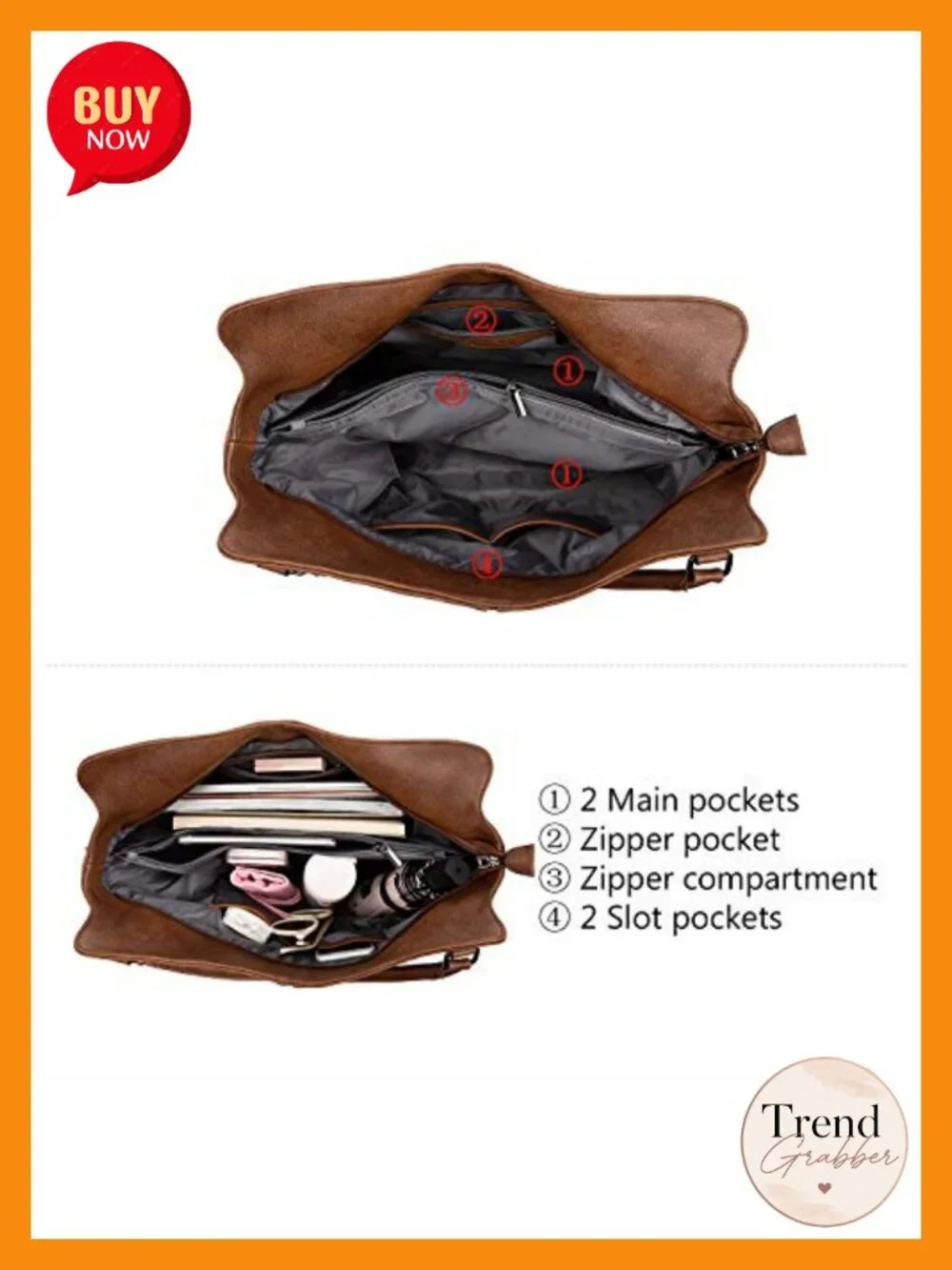 PU Leather Large Hobo Tote Shoulder Bag Adjustable Strap
